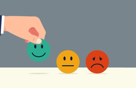 good-feedback-rating-and-positive-customer-review-opinion-and-satisfaction-survey-with-hand-picking-happy-smile-symbol-vector